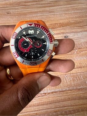 TechnoMarine Men’s Orange Dive Watch - Sport Chronograph